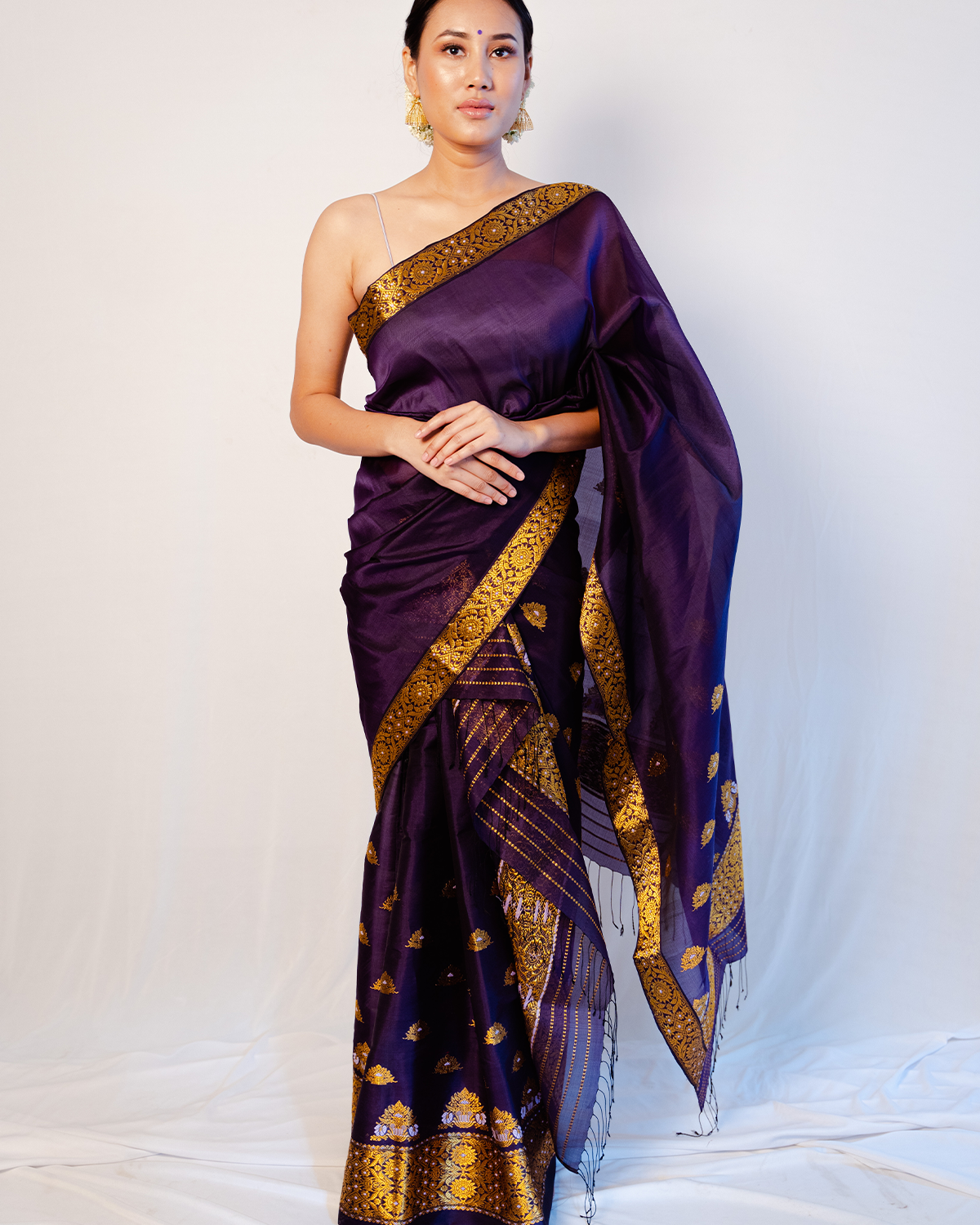 Purple mekhela hot sale sador