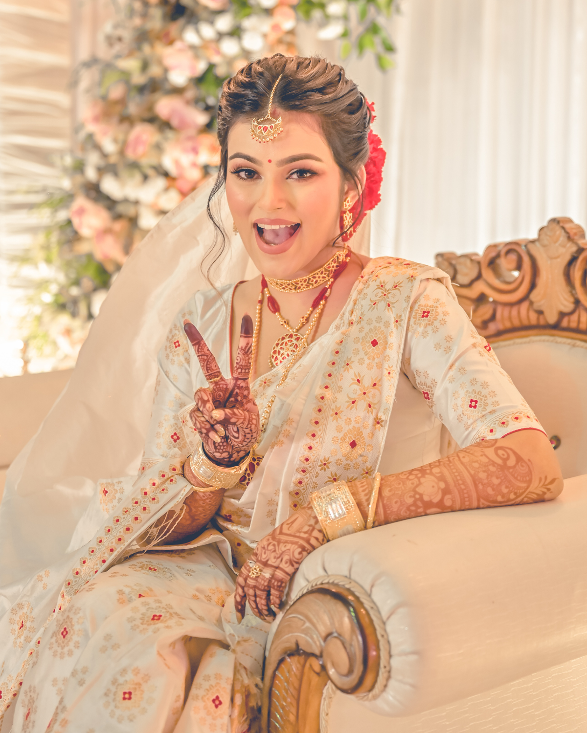 Assamese wedding mekhela sador outlet