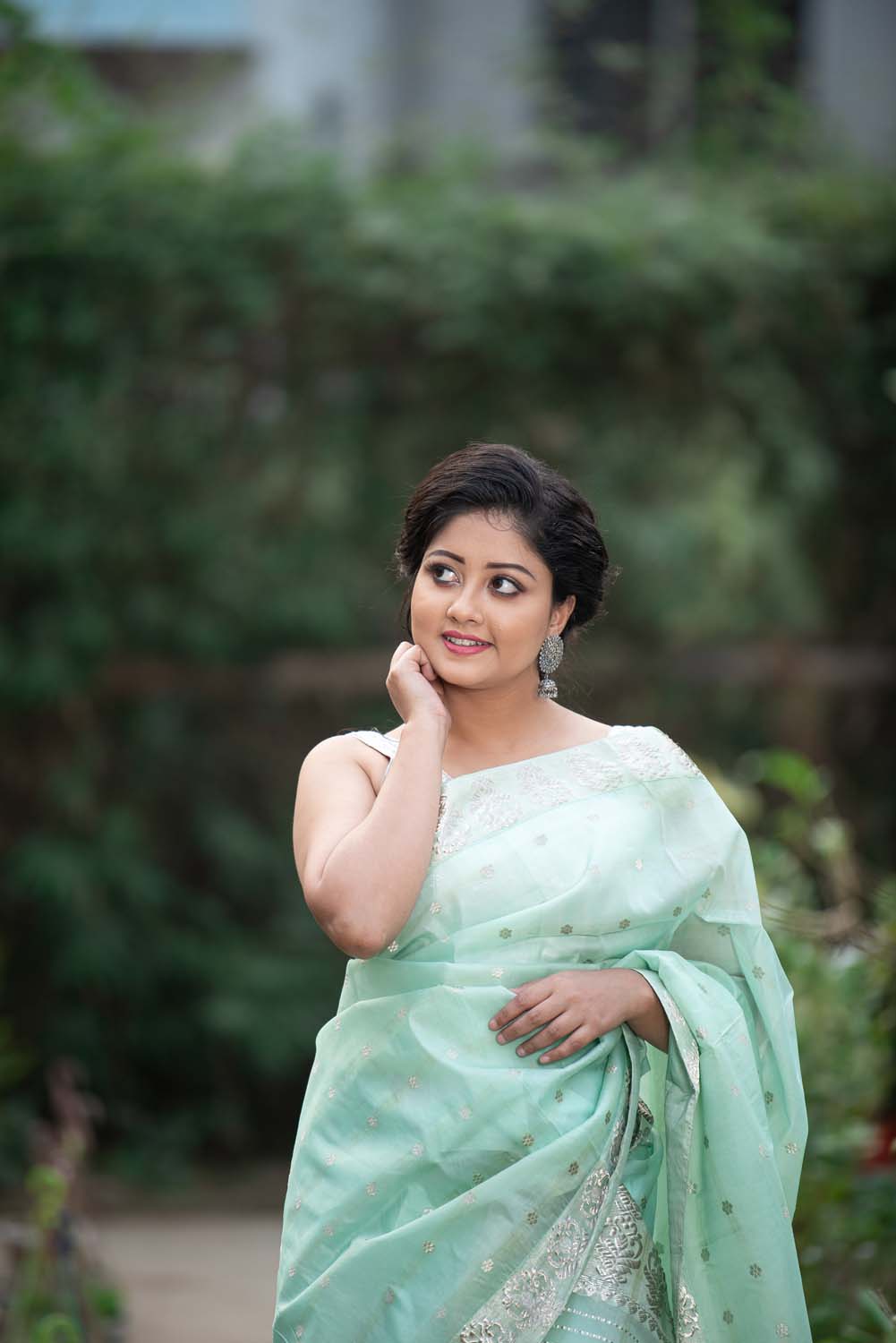 Kashish Aqua Kesa Paat Silk Mekhela Sador