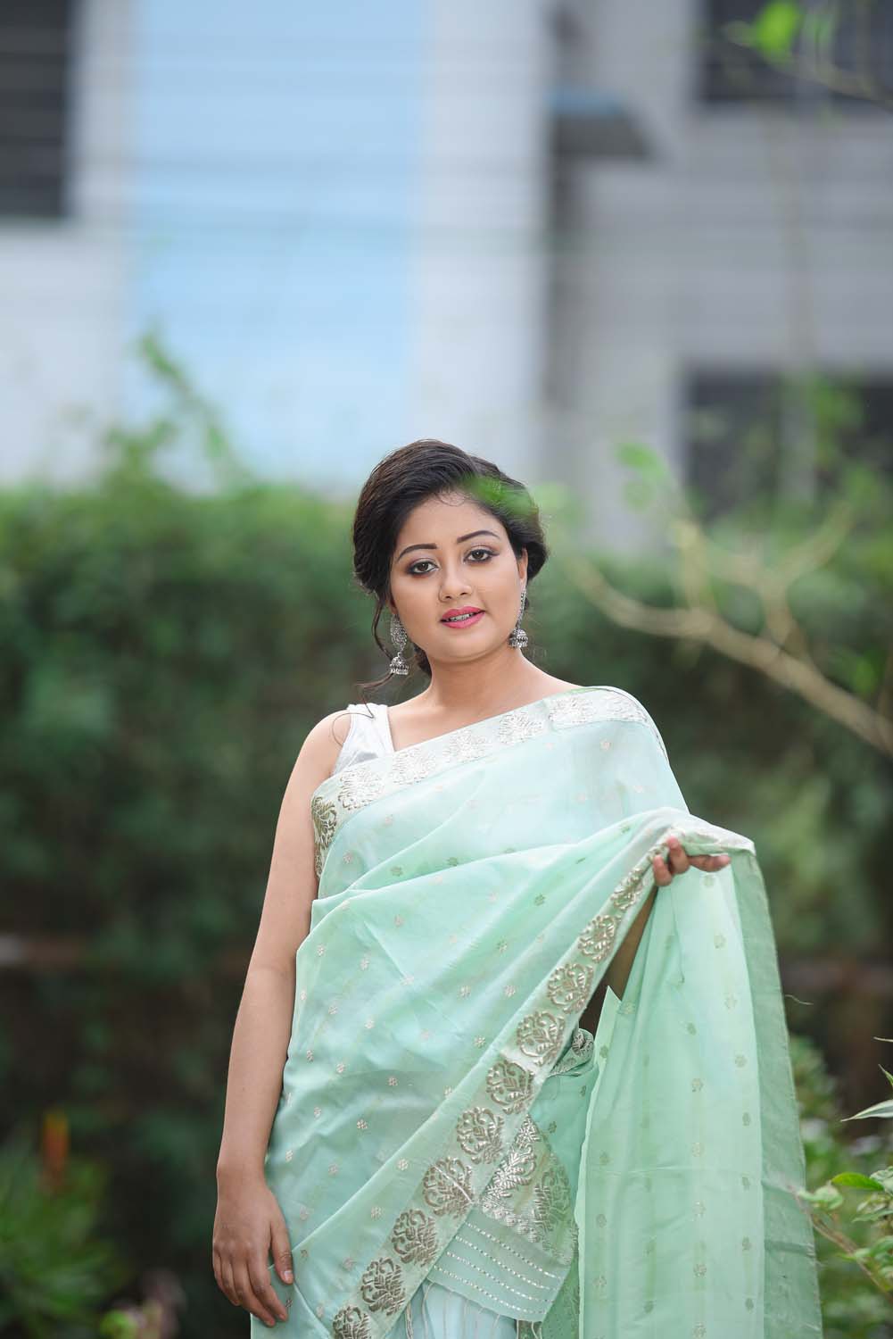 Kashish Aqua Kesa Paat Silk Mekhela Sador