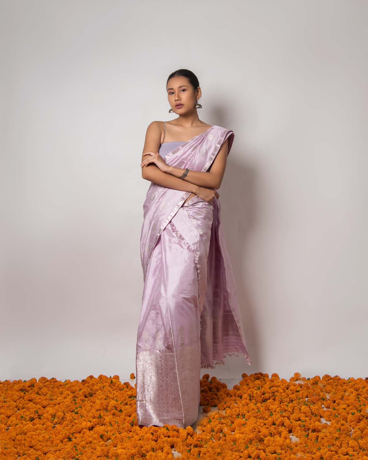 Sakura Lavender Blush Paat Silk Mekhela Sador