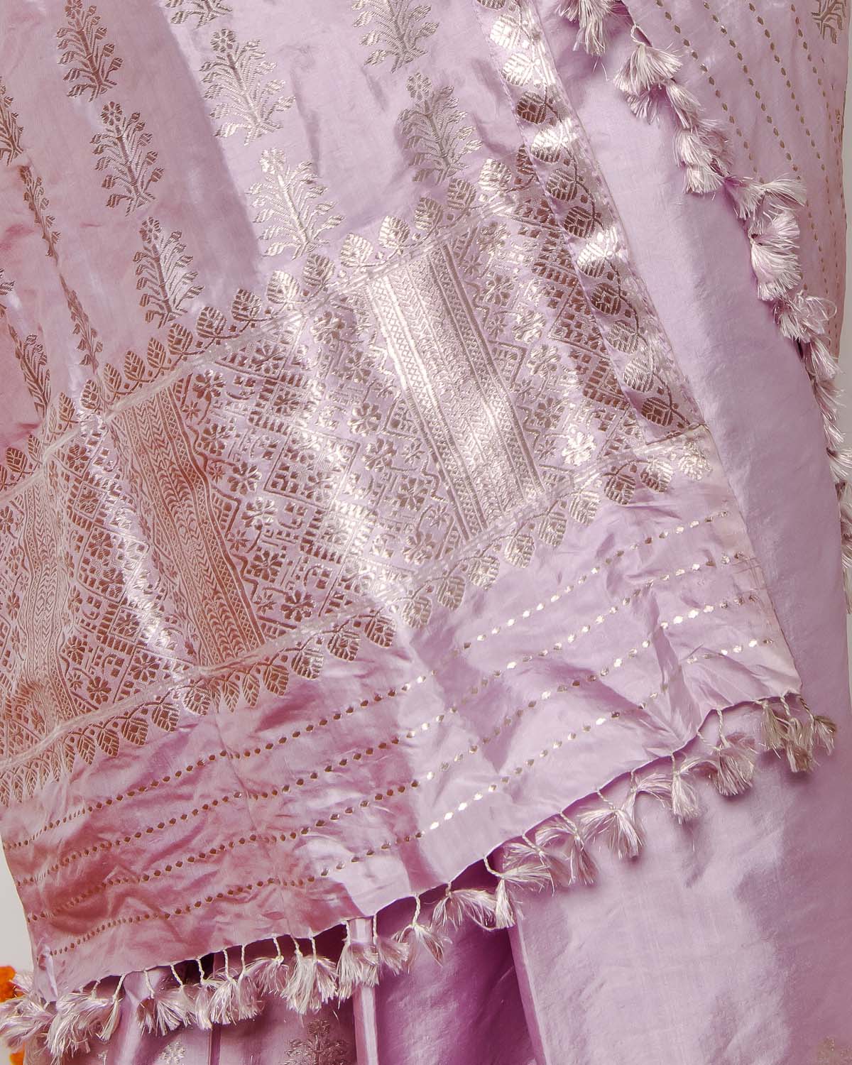 Sakura Lavender Blush Paat Silk Mekhela Sador