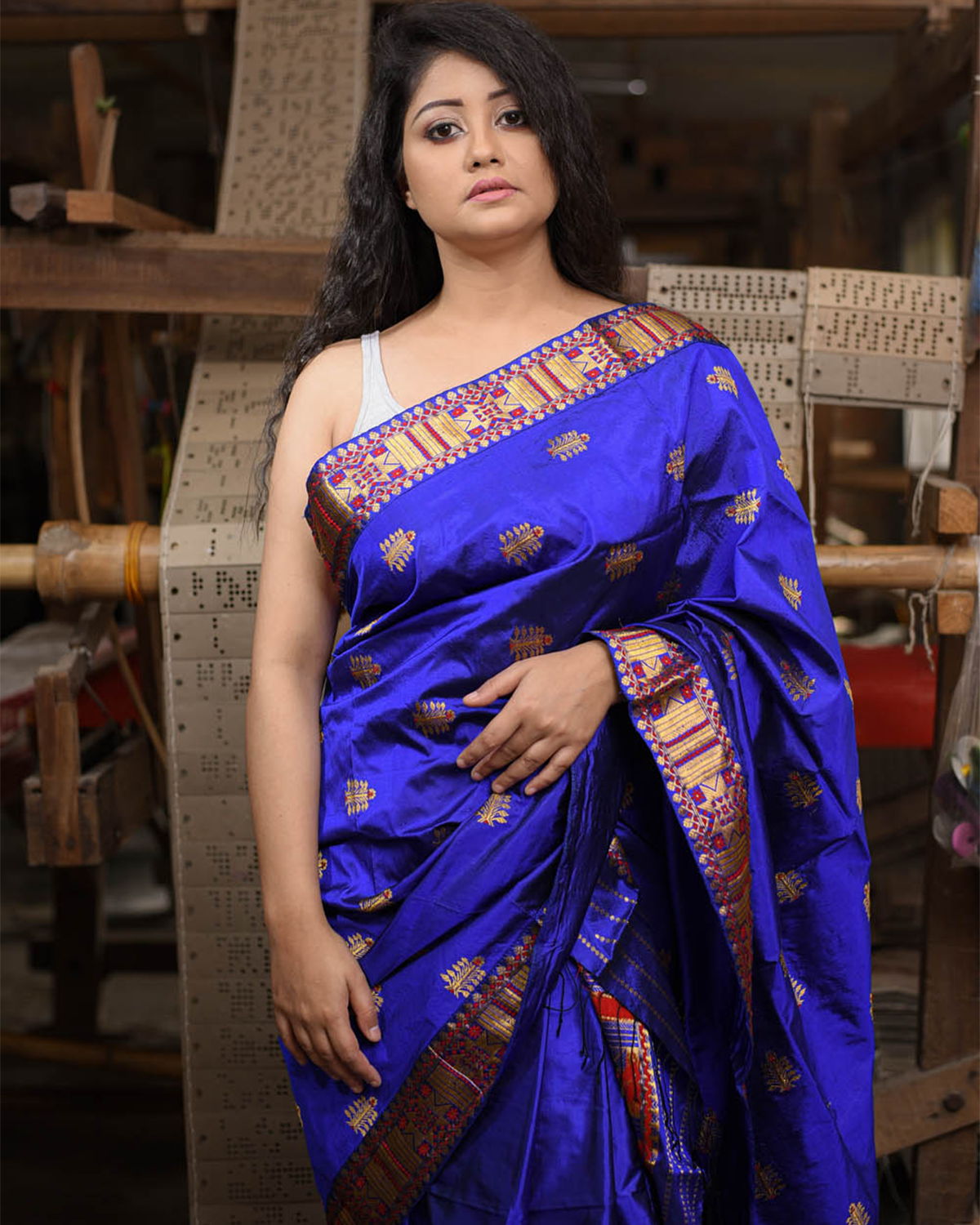 Navy blue 2025 mekhela sador