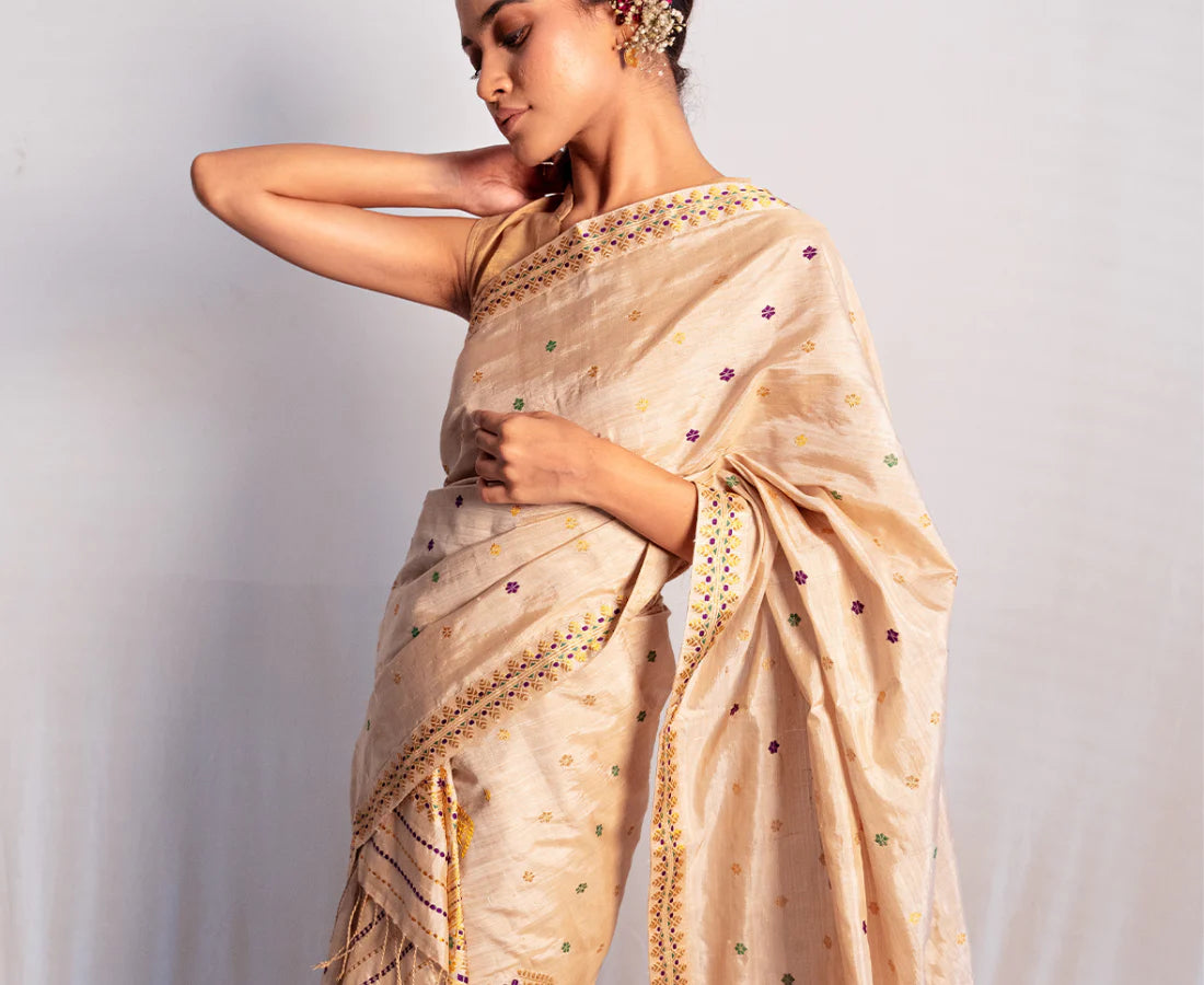 Revivalist of the Golden Muga silk of Assam | Assam silk saree, Indian  beauty saree, Saree