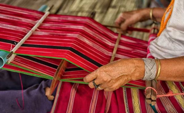 Handloom weaving in a village of Assam