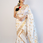 Amaroop Rich White-Gold Paat Silk Wedding Mekhela Sador