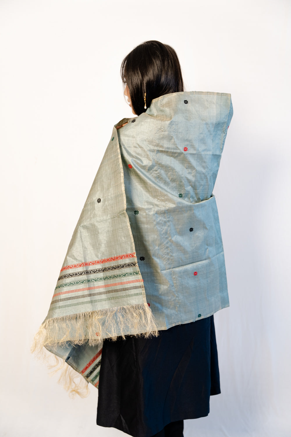 Reva Teal Blue Green Paat Silk Sador