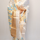 Aruvi Pearl White-Gold Paat Silk Mekela Sador