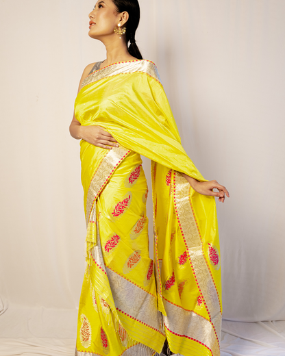 Aiyana Yellow Paat Silk Mekhela Sador