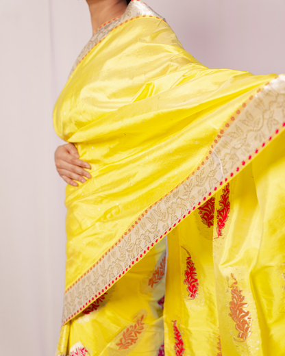 Aiyana Yellow Paat Silk Mekhela Sador