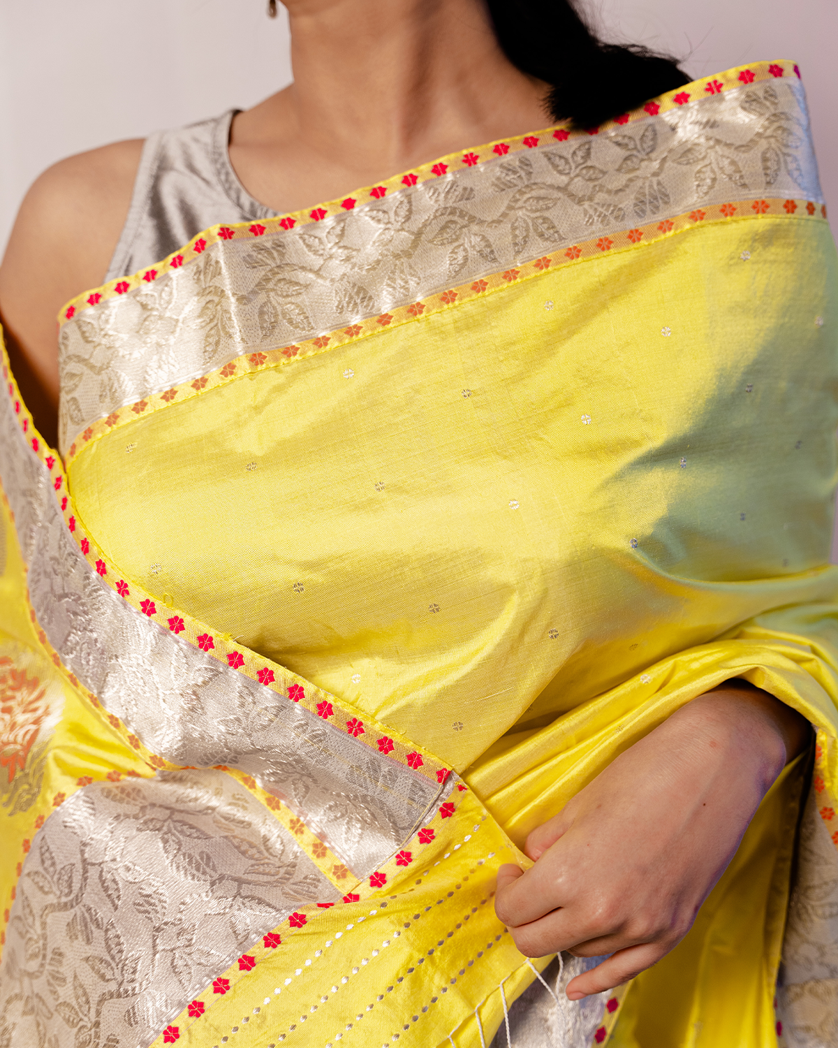 Aiyana Yellow Paat Silk Mekhela Sador