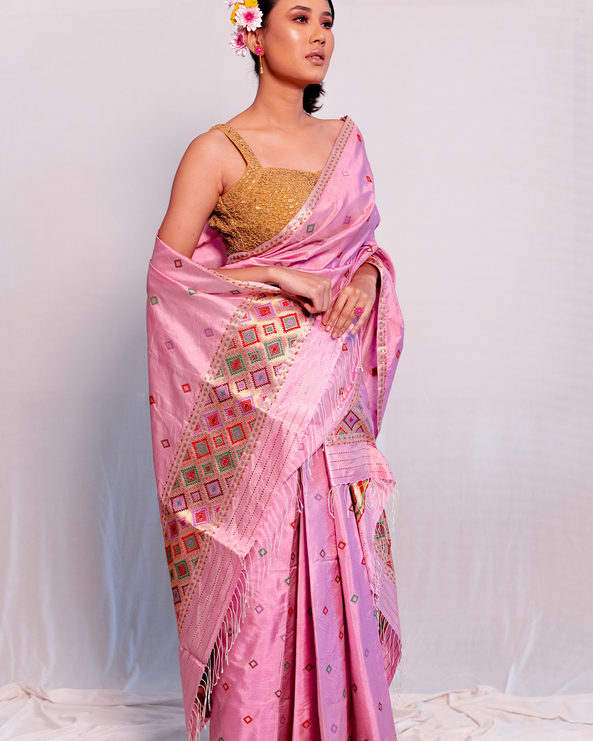 Kimaya Pink Purple Paat Silk Mekhela Sador Sereki.in