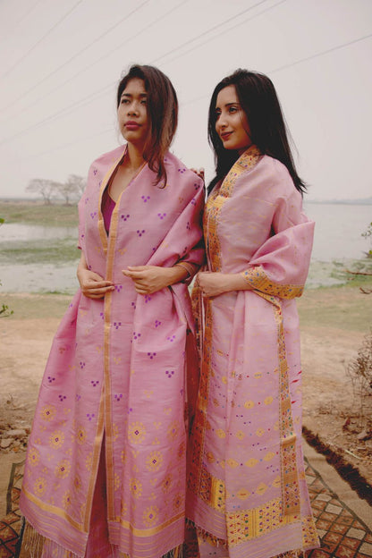 Komal Soft Magenta Kesa Paat Silk Mekhela Sador