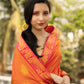 Savani Orange Paat Silk Mekhela Sador