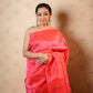 Sindoori Crimson Pink Kesa Paat Silk Sador With Paat Silk Mekhela