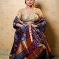 Raani Blue-Gold Paat Silk Mekhela Sador
