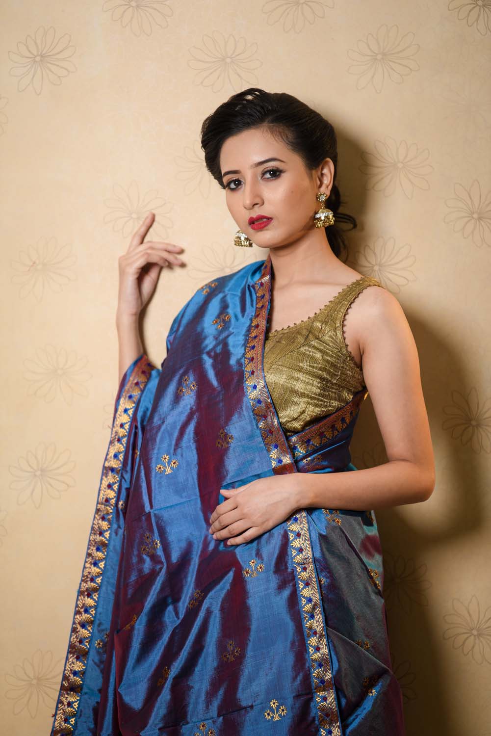 Chaaya Blue Paat Silk Mekhela Sador