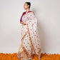 Bhrahmini White-Pink Kesa Paat Silk Mekhela Sador