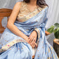 Neel Mohar Sky Blue Paat Silk Saree