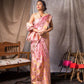 Flemingo Pink-Gold Paat Silk Mekhela Sador