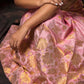 Flemingo Pink-Gold Paat Silk Mekhela Sador