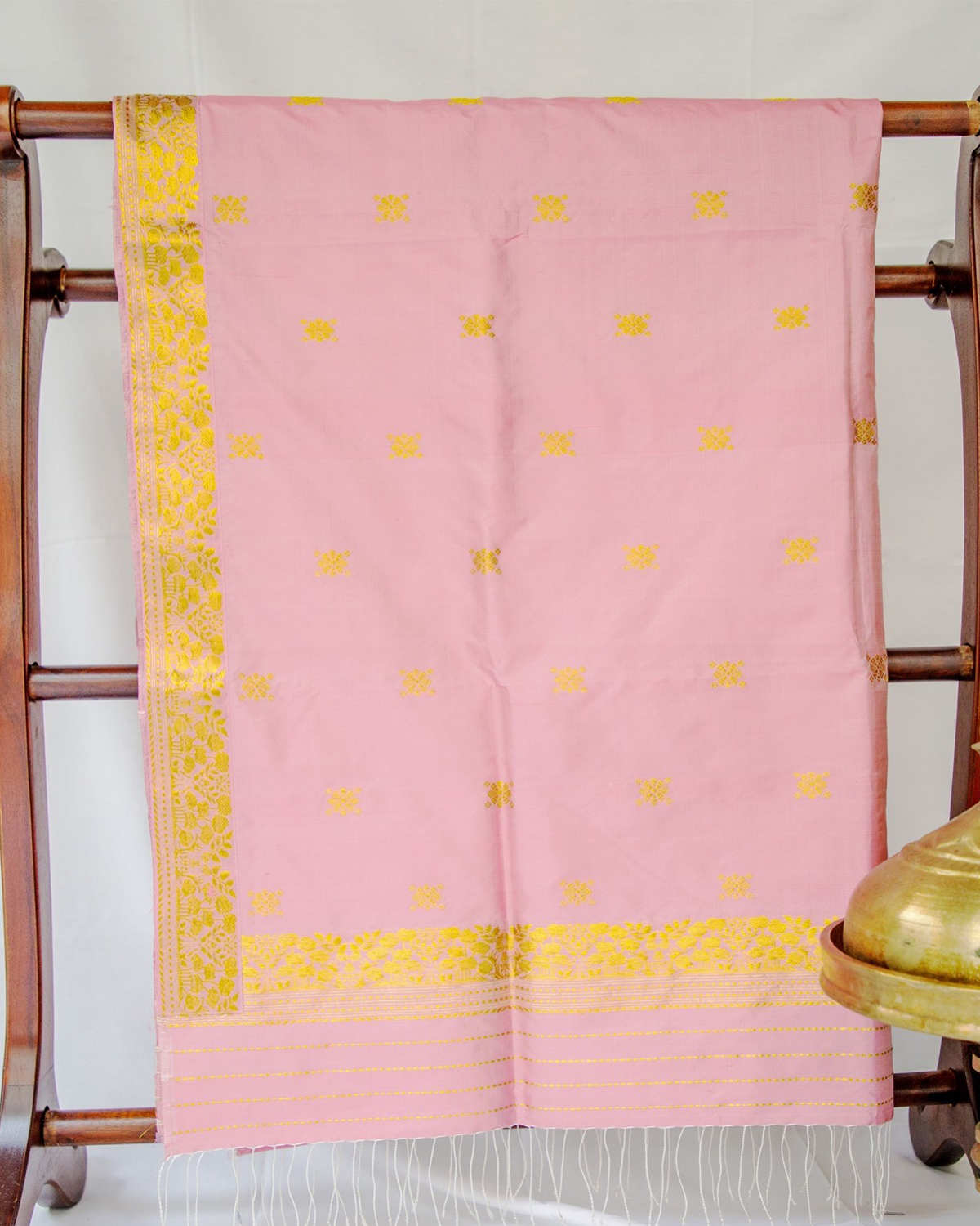 Pahi Pink-Gold Paat Silk Saree