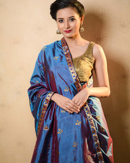 Chaaya Blue Paat Silk Mekhela Sador